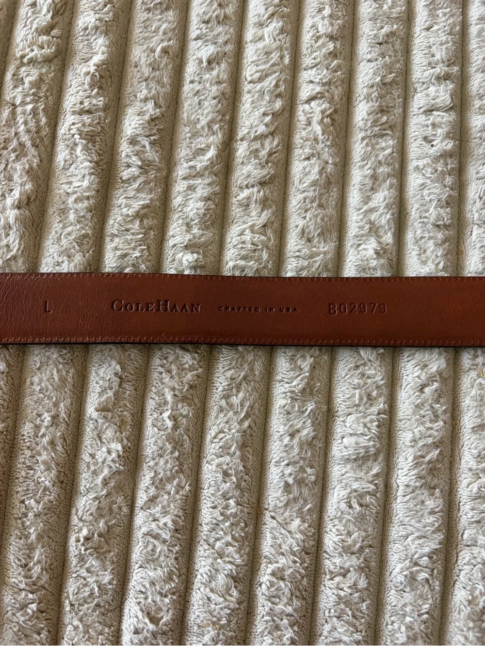 Cole Haan Black Leather Belt with Gold Buckle
